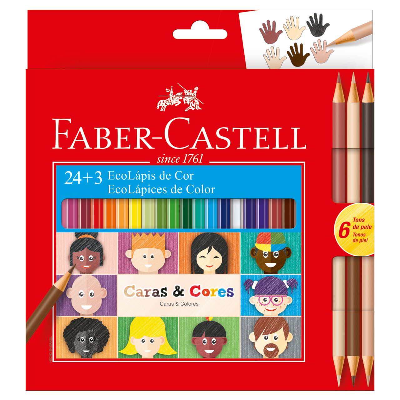 Faber-Castell - Ecolapis de Cor Caras & Cores 24 + 3