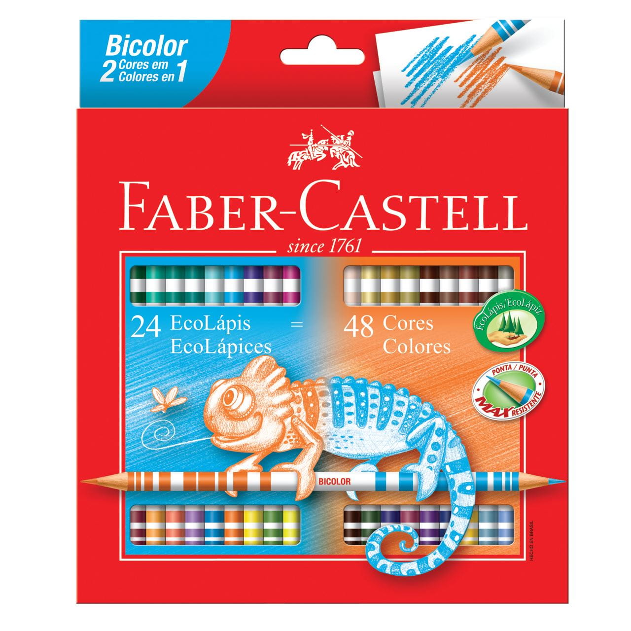 Faber-Castell - Ecolapis de Cor Bicolor 24 Lápis = 48 Cores