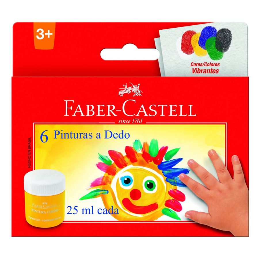 Faber-Castell - Tinta Pintura a Dedo 25ml 6 Cores