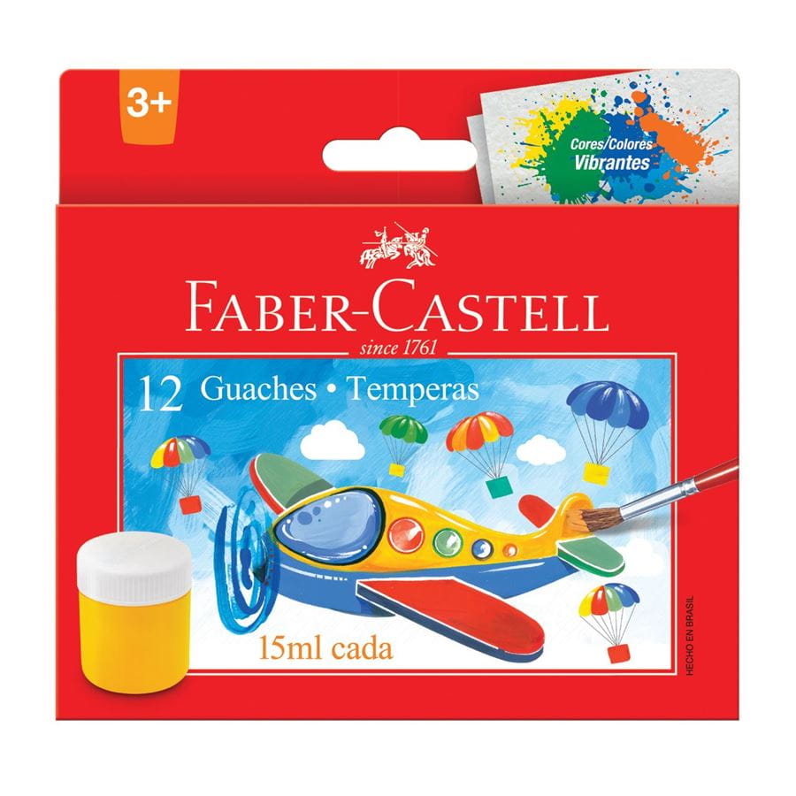 Faber-Castell - Tinta Guache 15ml 12 Cores