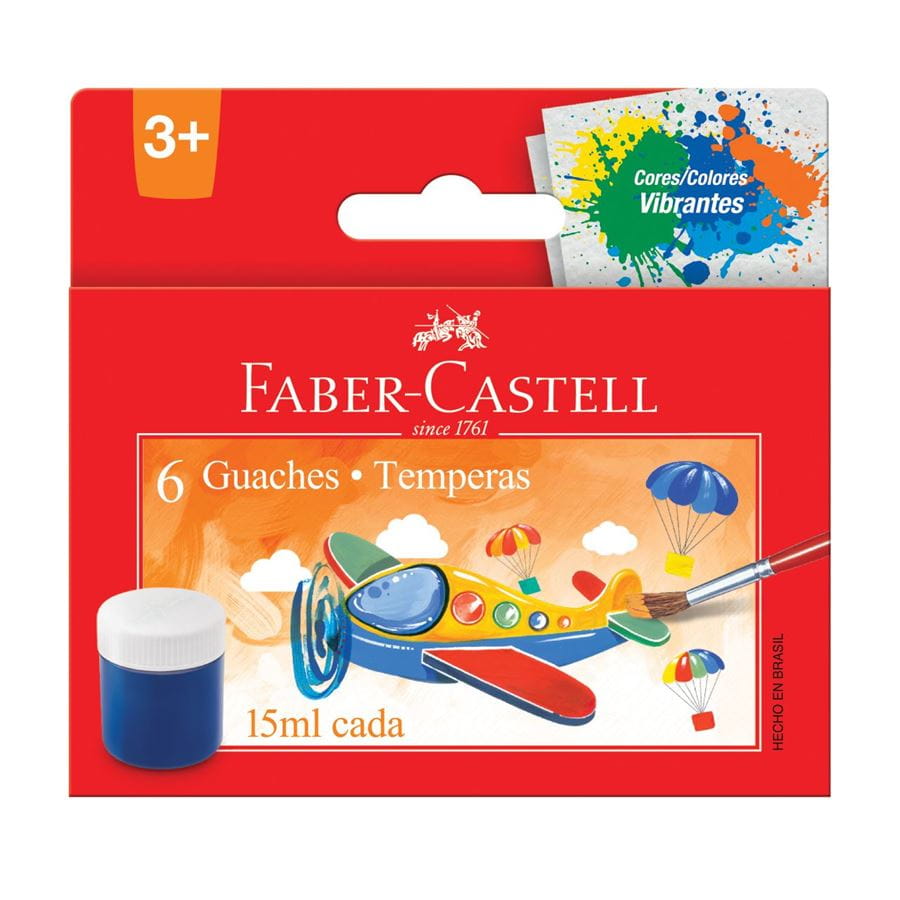Faber-Castell - Tinta Guache 15ml 6 Cores
