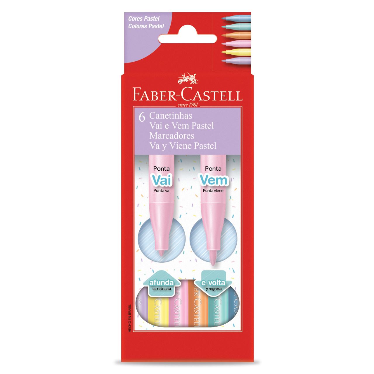 Faber-Castell - Canetinha Hidrografica Vai e Vem Tons Pastel
