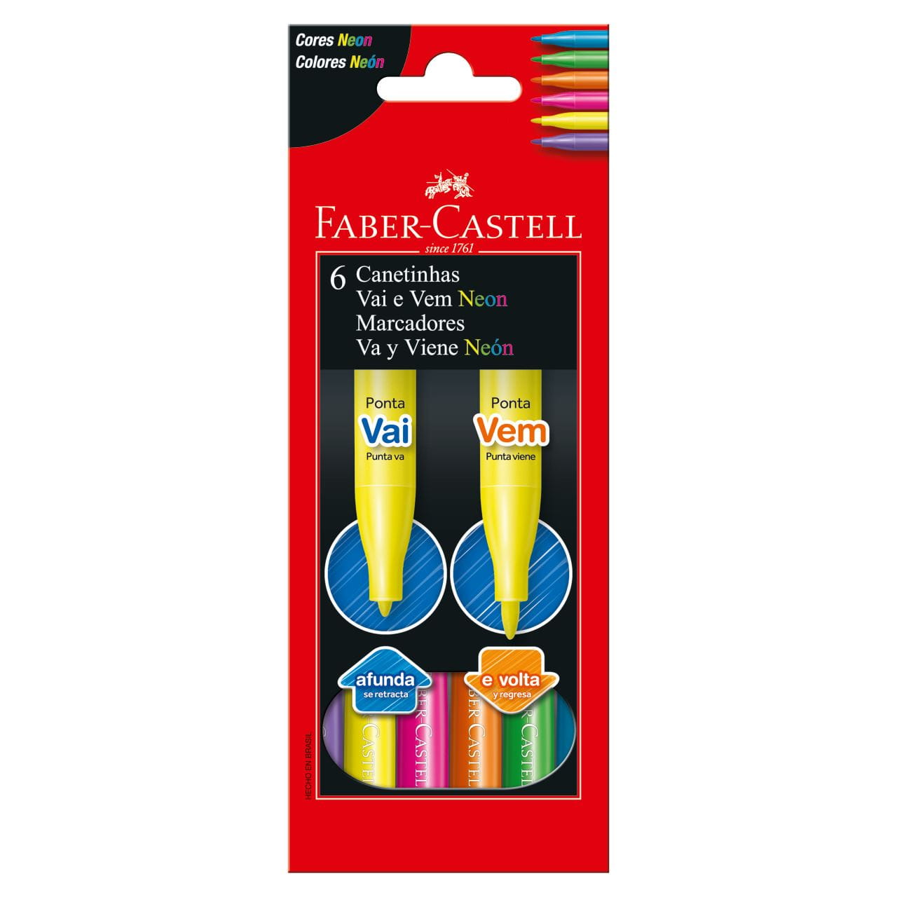 Faber-Castell - Canetinha Hidrografica Vai e Vem Neon