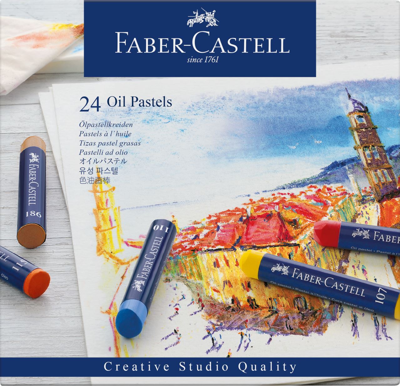 Faber-Castell - Estojo com 24 Cores de Pastel Oleoso