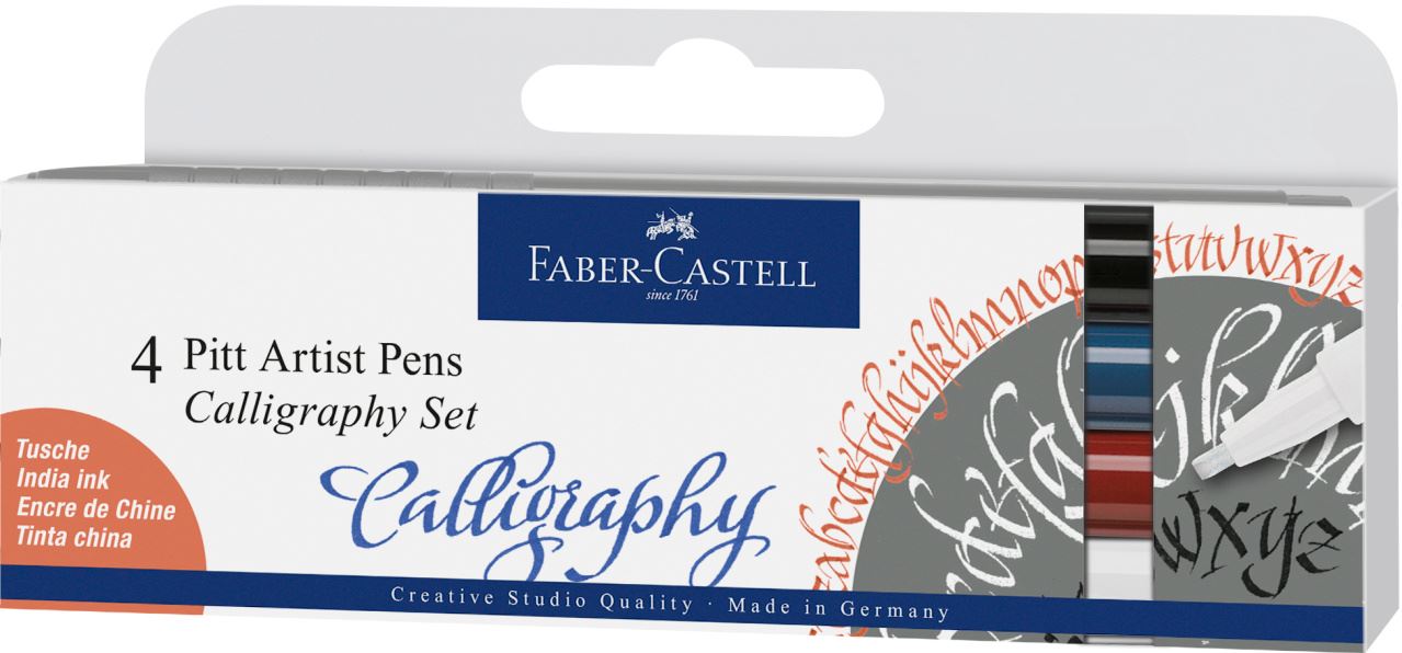 Faber-Castell - Estojo com 4 Canetas Artísticas Pitt Caligrafia Classic