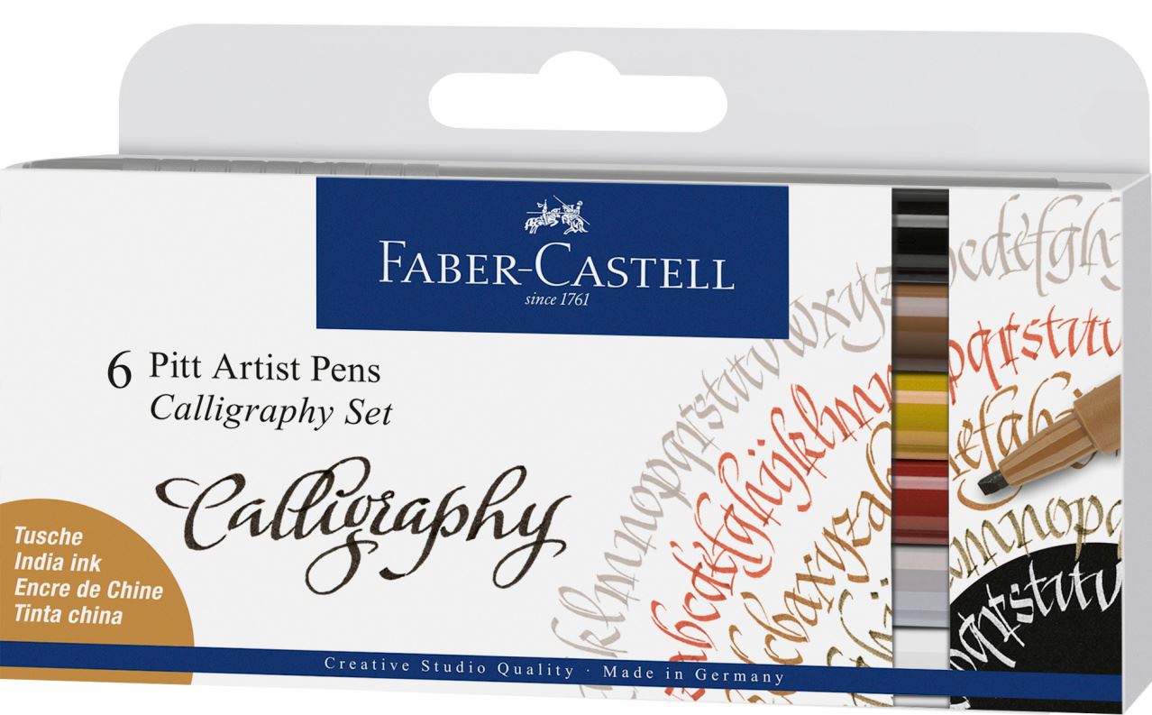 Faber-Castell - Estojo com 6 Canetas Artísticas Pitt Caligrafia Classic