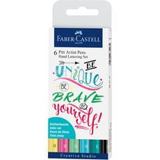 Faber-Castell - Estojo com 6 Canetas Artísticas Pitt Hand Lettering Pastel