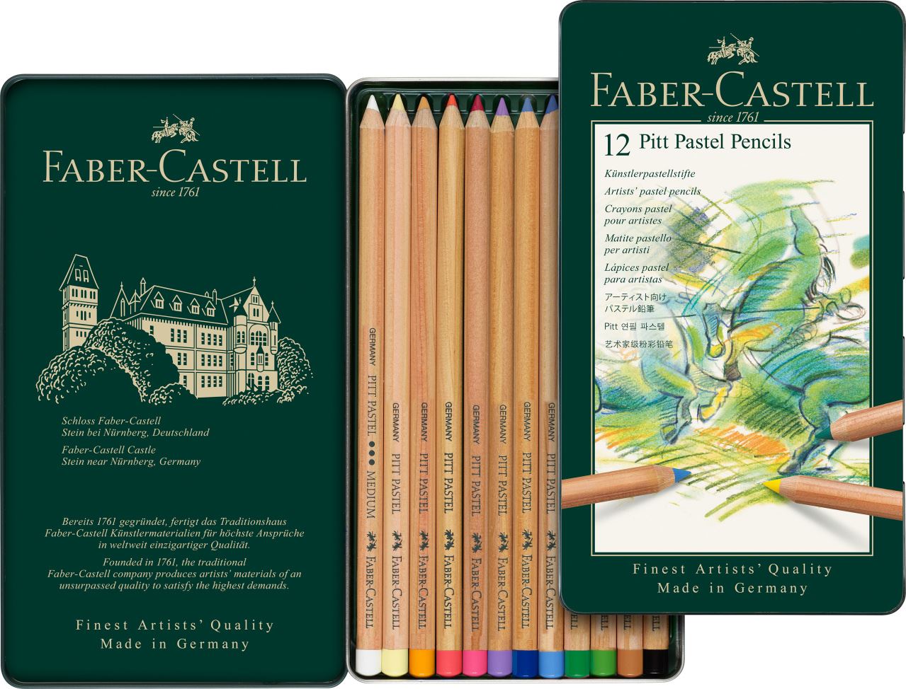 Faber-Castell - Estojo com 12 Cores de Lápis Pastel Pitt