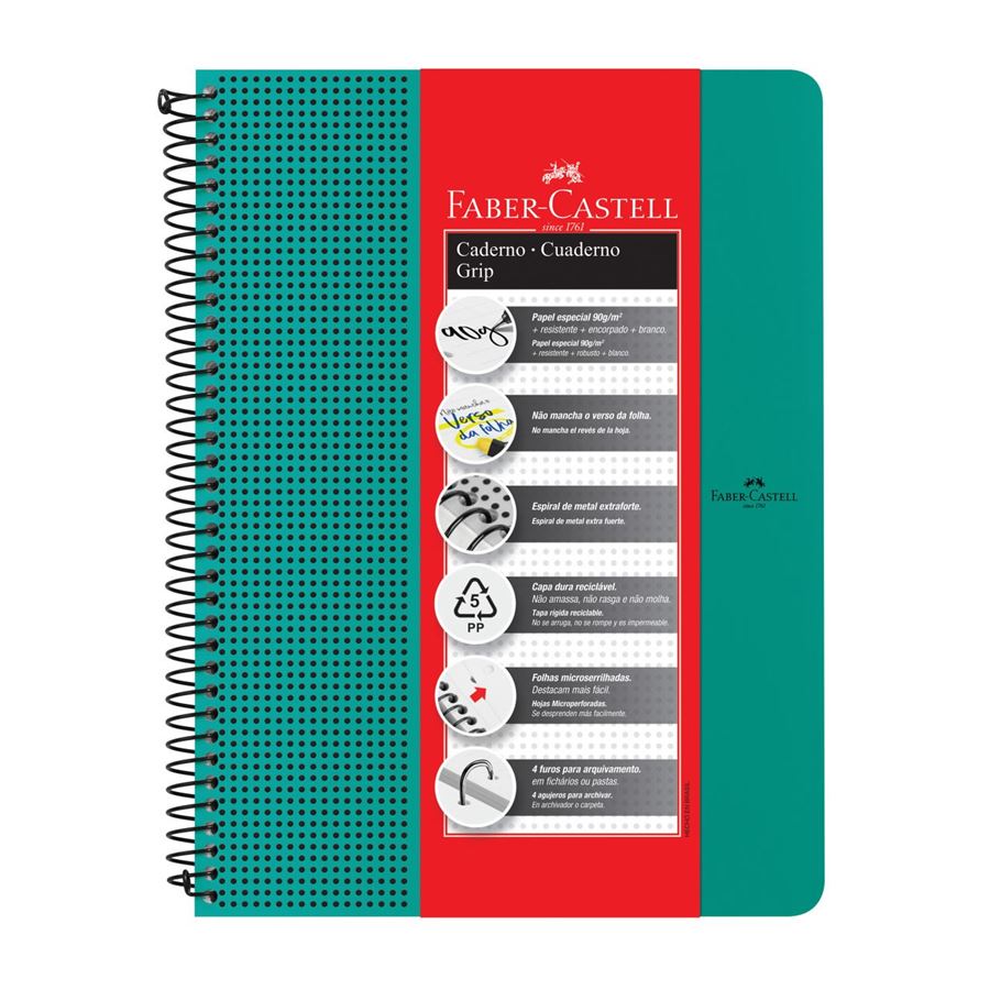 Faber-Castell - Caderno Grip Pautado Verde