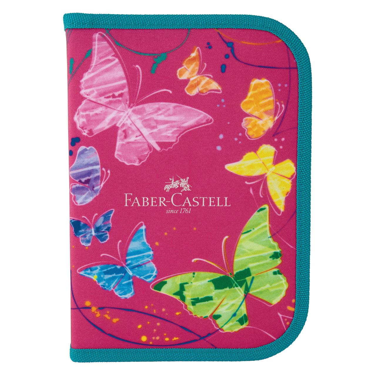 Faber-Castell - Estojo de Nylon Borboleta Rosa