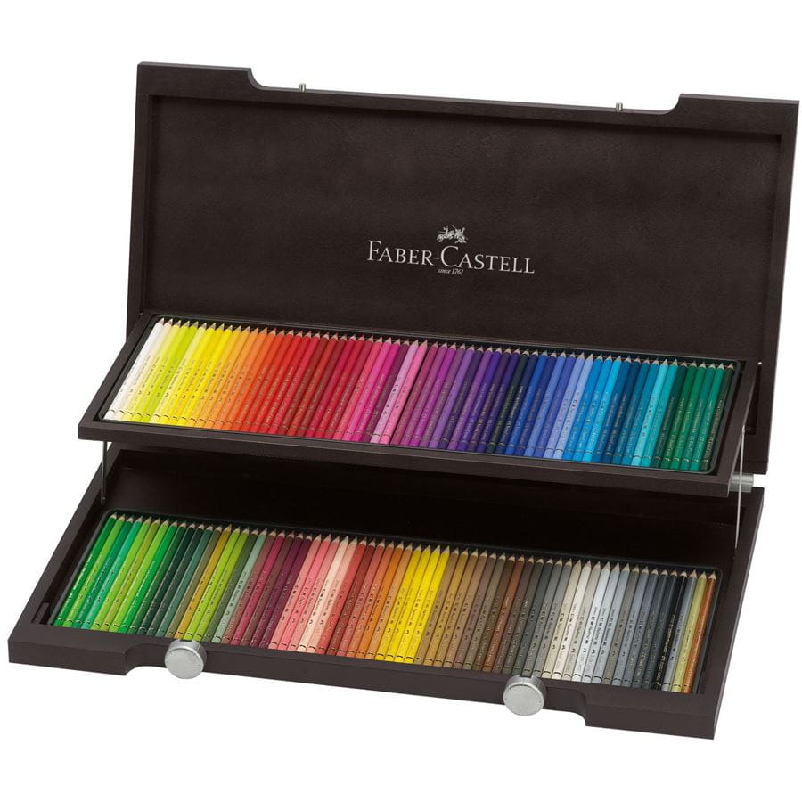 Faber-Castell - Estojo Madeira Especial com 120 Cores de Lápis Polychromos