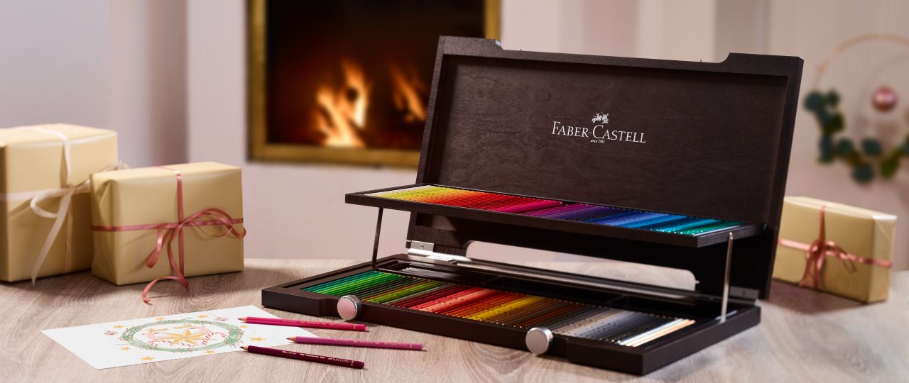 Faber-Castell - Estojo Madeira Especial com 120 Cores de Lápis Polychromos