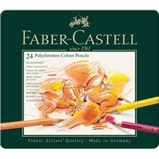 Faber-Castell - Estojo Metálico com 24 Lápis de Cor Permanentes Polychromos