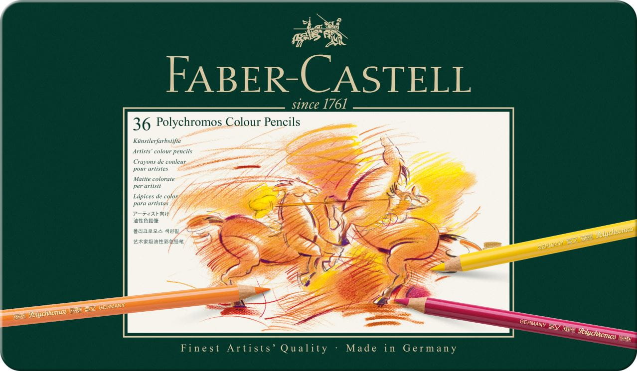 Faber-Castell - Estojo Metálico com 36 Lápis de Cor Permanentes Polychromos