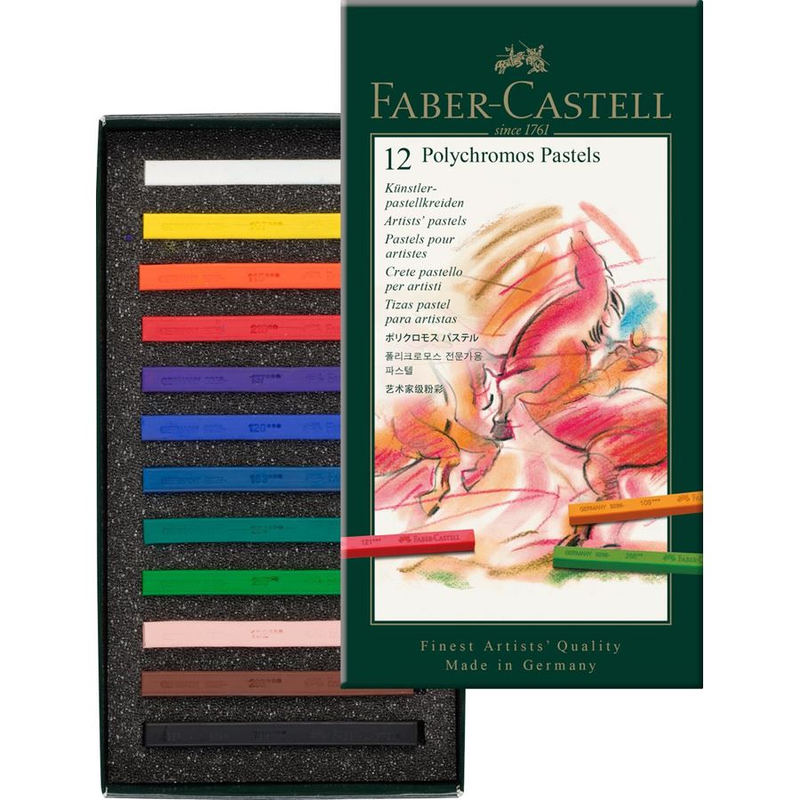 Faber-Castell - Estojo com 12 Cores de Pastel Seco