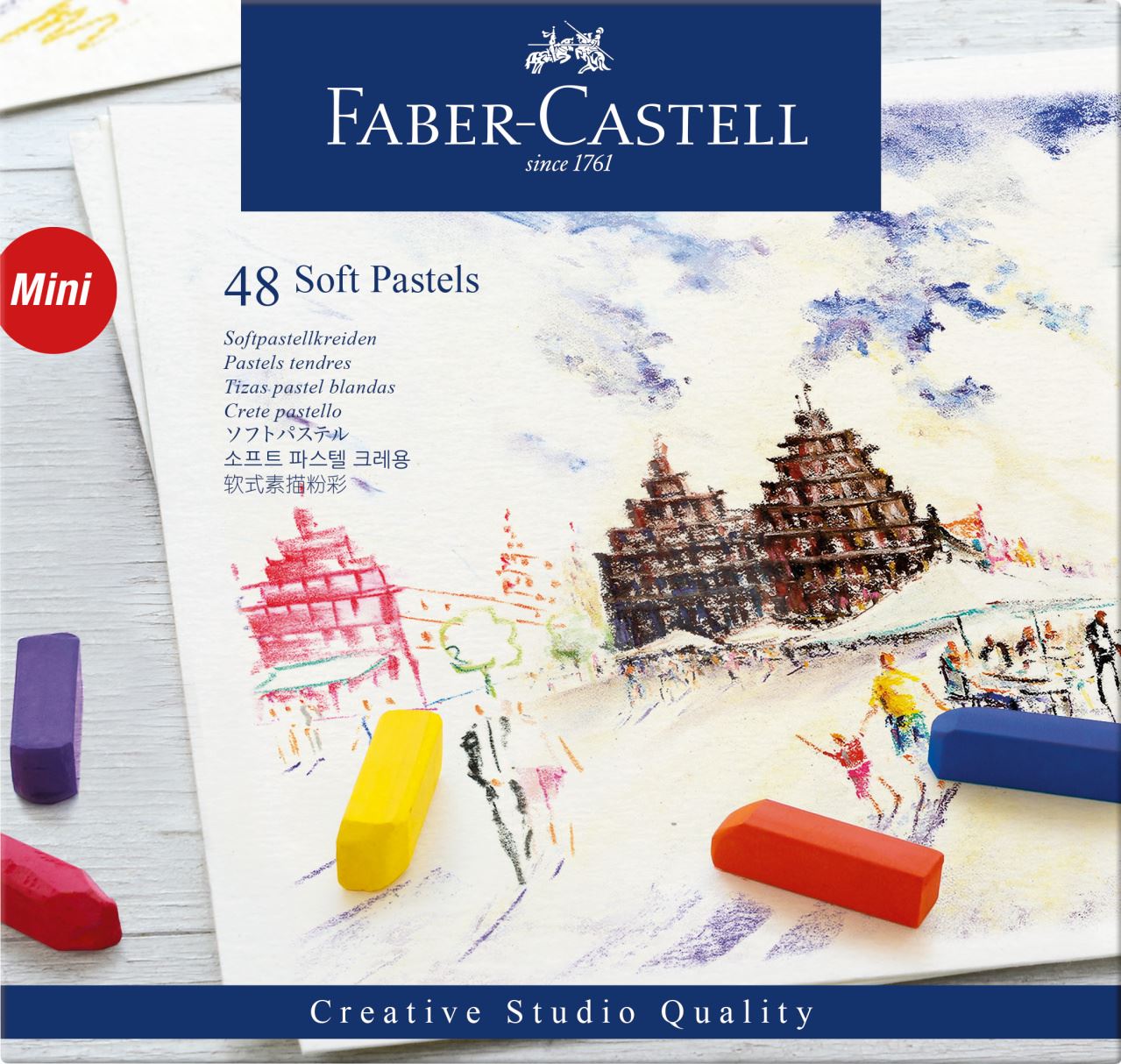 Faber-Castell - Estojo com 48 Cores de Pastel Seco - Bastões Curtos