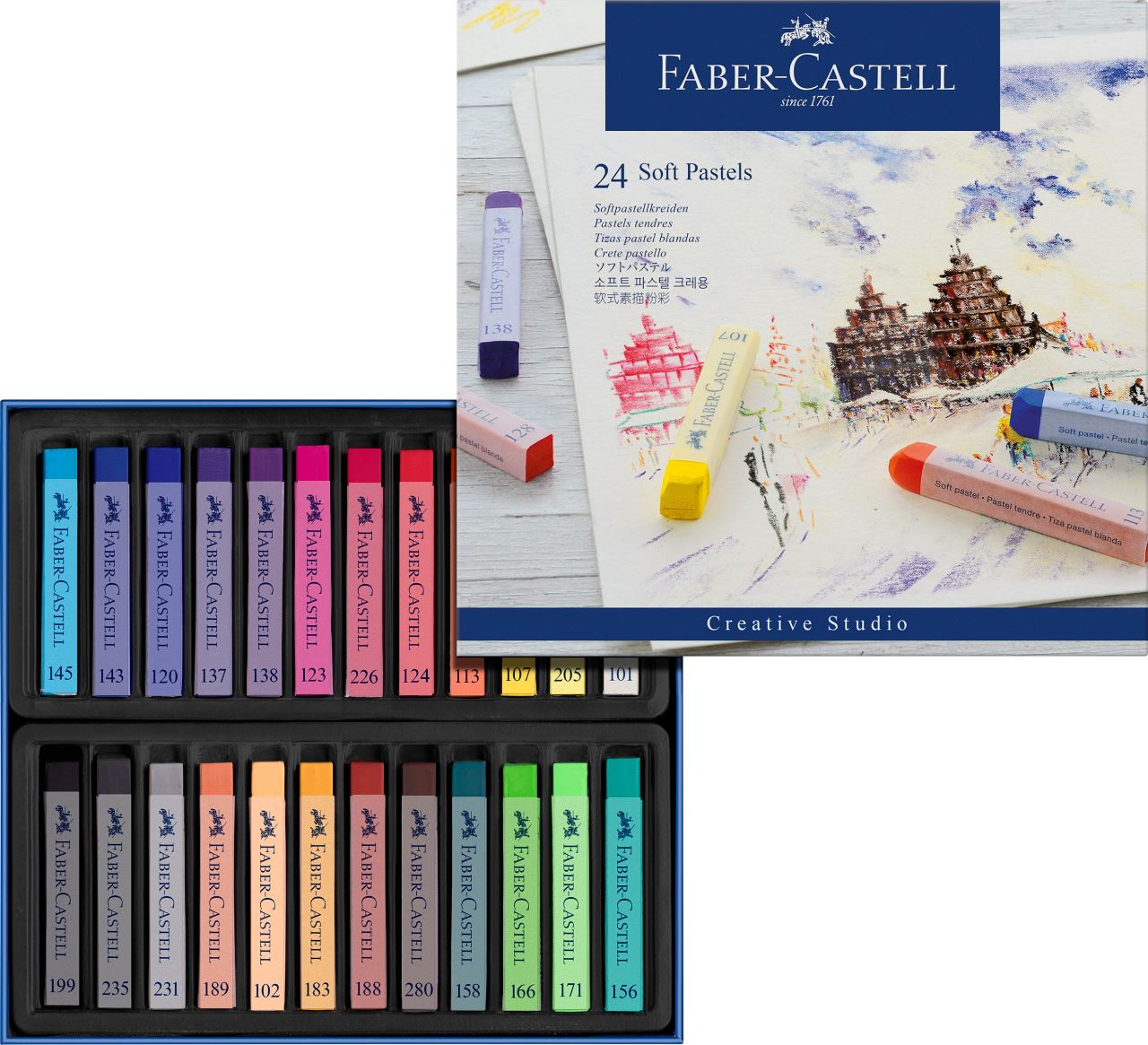Faber-Castell - Estojo com 24 Cores de Pastel Seco - Bastões Longos
