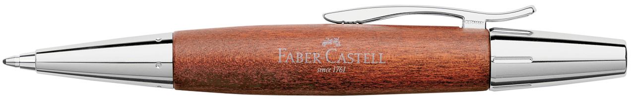 Faber-Castell - Caneta Esferográfica e-motion Chrome&Wood Marrom Averm.