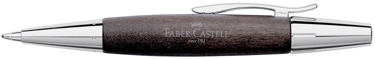 Faber-Castell - Caneta Esferográfica e-motion Chrome&Wood Preta