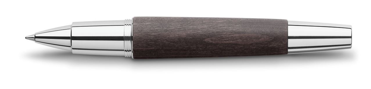 Faber-Castell - Caneta Rollerball e-motion Chrome&Wood Preta